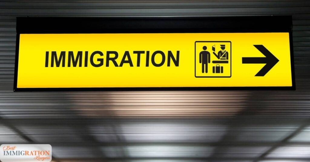 immigration sign yellow